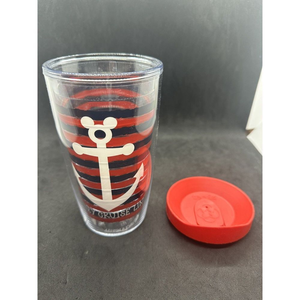 TERVIS 16 OZ. DISNEY CRUISE LINE RED BLUE ANCHOR MICKEY MOUSE TUMBLER CUP NWOT
